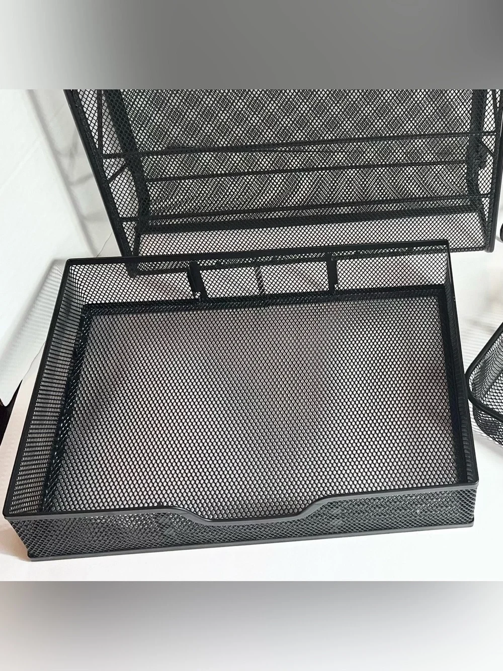 Black Mesh/Metal Desk Organizer Set - Home/Office Storage (6 Pieces) Excellent